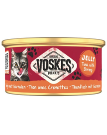 VOSKES Jelly Tuna with Shrimp 85 g tonhal garnélával zselében, kiegészítő táplálék macskáknak