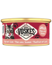 VOSKES Jelly Tuna with Salmon 85 g 100% tonhal lazaccal zselében, kiegészítő táplálék macskáknak