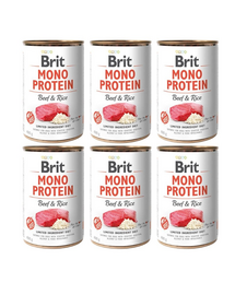 BRIT Mono Protein Beef & Rice 6x400 g monoproteinowa karma wołowina i ryż