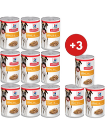 HILL'S Science Plan Canine Adult Light Chicken 9x370 g dla dorosłych psów z nadwagą kurczak + 3 puszki GRATIS!