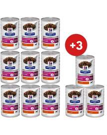 HILL'S Prescription Diet Gastrointestinal Biome 9x370g mokra karma dla psów z kurczakiem + 3 puszki GRATIS!