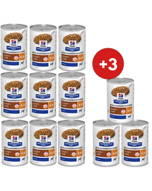 HILL'S Prescription Diet Canine k/d Kidney Care 9x350g karma mokra dla psów wspomagająca pracę nerek + 3 puszki GRATIS!
