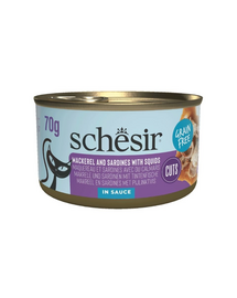 SCHESIR Grill Sardynki i makrela w sosie 70 g karma mokra dla kota