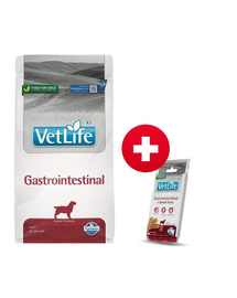 FARMINA Vet Life Gastrointestinal Dog 2 kg + FARMINA Vet Life Dental Treat Gastrointestinal Medium/Maxi 100 g (7 db) AJÁNDÉK!