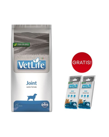 FARMINA Vet Life Dog Joint 12 kg kutyatáp az egészséges ízületekért + 2x FARMINA Vet Life Dental Treat Joint Medium/Maxi 100 g (7 db) AJÁNDÉK!
