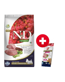FARMINA N&D Quinoa Dog Adult Mini Weight Management 2.5 kg + FARMINA N&D Quinoa Dental Treat Weight management Mini 60 g (7 db.) INGYEN!