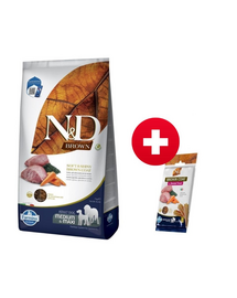 FARMINA N&D Brown Dog Adult Medium Maxi Lamb, Spirulina, Carrot 7 kg + FARMINA N&D Brown Dental Treat Coat Lamb Medium/Maxi 100 g (7 db.) INGYEN!
