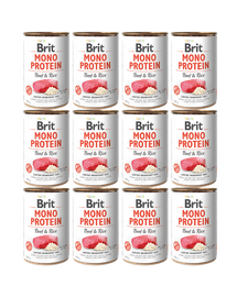 BRIT Mono Protein Beef & Rice 12x400 g monoproteinowa karma wołowina i ryż