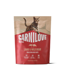 CARNILOVE Active Cat Lamb and Wild Boar Sterilised 400 g jagnięcina i dzik, dla kotów sterylizowanych
