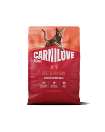 CARNILOVE Active Cat Beef and Venison Sterilised 2 kg wołowina i dziczyzna, dla kotów sterylizowanych