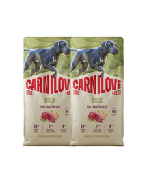 CARNILOVE True Fresh Dog Duck Adult Large Breeds 2X12 kg száraz táp friss kacsával felnőtt nagytestű kutyáknak