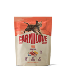 CARNILOVE True Fresh Cat Beef Kittens 400 g marha, kölyökkutyák számára minden fajtához