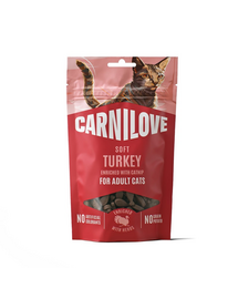 CARNILOVE Soft Snack Cat Turkey 50 g pulykával és macskamentával, puha jutalomfalatok macskáknak