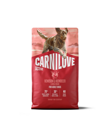 CARNILOVE Active Dog Venision and Reindeer Adult 4 kg dziczyzna, renifer i dzik, dla dorosłych psów