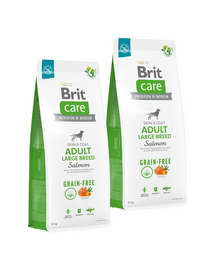 BRIT Care Grain-free Adult Large Breed Salmon 2 x 12kg gabonamentes kutyatáp nagytestű kutyáknak lazaccal