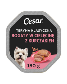 tacka 150 g  mokra karma pełnoporcjowa dla dorosłych psów teryna z delikatną cielęciną i drobiem