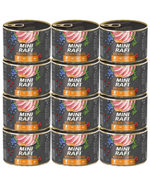 RAFI Mini z kaczką 12 x 185g dla psów małych ras