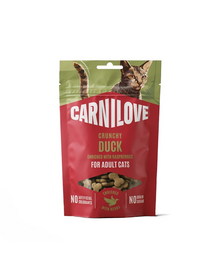 CARNILOVE Crunchy Snack Cat Duck 50 g z kaczką i malinami, chrupiący przysmak dla kotów