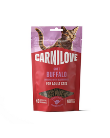 CARNILOVE Soft Snack Cat Buffalo 50 g bivalyval és áfonyával, puha jutalom macskáknak