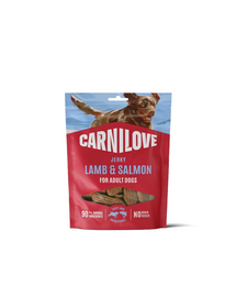 CARNILOVE Dog Jerky Turkey with Salmon 100g przysmaki z jagnięciną i łososiem dla dorosłych psów