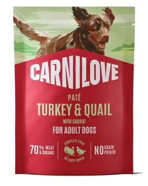 CARNILOVE Dog Pouch Turkey and Quial 300g karma mokra indyk i przepiórka dla dorosłych psów
