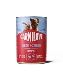 CARNILOVE Dog Can Turkey and Salmon Puppies 400g pástétom pulykával és lazaccal kölyökkutyáknak