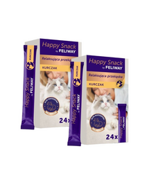 FELIWAY Happy Snack Chicken 48x15 g csirkével, pihentető falat minden macska számára
