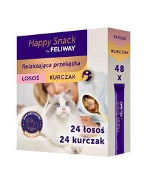 FELIWAY Happy Snack Mix Chicken and Salmon 48x15 g relaksująca przekąska dla wszystkich kotów