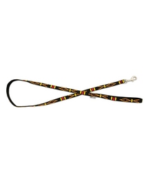Smycz dla psa z etnicznym wzorem 10mm/120cm czarna