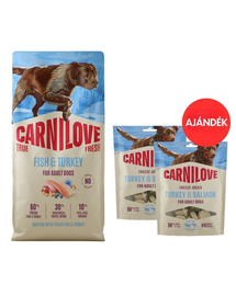 CARNILOVE True Fresh Dog Fish and Turkey Adult 12 kg friss hal és pulyka kutyáknak + CARNILOVE Dog Freeze Dried Turkey and Salmon 2x60g AJÁNDÉK