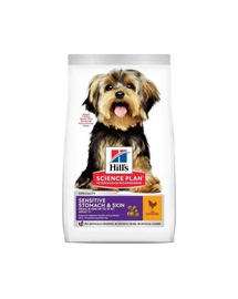HILL'S Science Plan Adult Small Mini Sensitive Stomach and Skin Chicken 6 kg kurczak, dla wrażliwych psów małych i miniaturowych ras