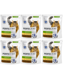 PERFECT FIT Senior 7+ 6x750 g sucha karma pełnoporcjowa dla starszych kotów bogata w kurczaka