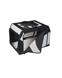 TRIXIE Szállító box vario nylon fekete-szürke 99 × 67 × 71-61 cm