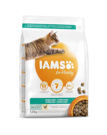 IAMS for Vitality Sterilised felnőtt ivartalanított macskaeledel csirkével 1,5 kg