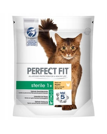 PERFECT FIT (Sterile 1+) 4,5kg csirke- és rizspástétommal 1200 gSzarvasmarhahúsban gazdag szárazeledel macskáknak sterilizálás után