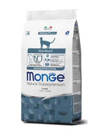 MONGE Monoprotein Cat Sterilised pisztráng 400g