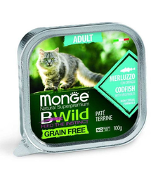 MONGE Bwild Cat Adult tőkehallal 100g