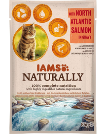 IAMS Naturally Senior Cat with North Atlantic Salmon in Gravy 85 g