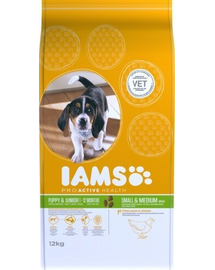 IAMS ProActive Health Puppy & Junior Small & Medium Kicsi és közepes fajtájú kölyökkutyáknak csirkével 24 kg (2x12 kg)