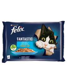FELIX FANTASTIC Hal ízek zselében 4x85g nedves macskaeledel 4x85g