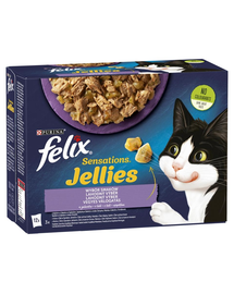 FELIX Sensations Jellies Ízválaszték zselés 72x85g-os nedves macskaeledelben