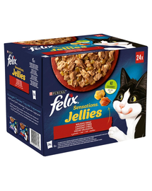 FELIX Sensations Jellies Vidéki ízek zselében 24x85g nedves macskatáp