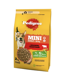 PEDIGREE Adult Mini 2 kg x6 marhahús és zöldségek kis kutyafajták számára