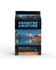 DR PETCARE Country&Nature Ocean White Fish Recipe 14 kg Kutyatáp közepes és nagytestű fajtáknak Fehér tengervízi halak számára