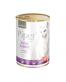 DOLINA NOTECI PIPER Animals nyúl konzerv ivartalanított macskáknak 400 g