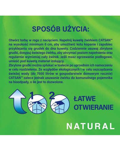 CATSAN Natural 8l csomós macskaalom