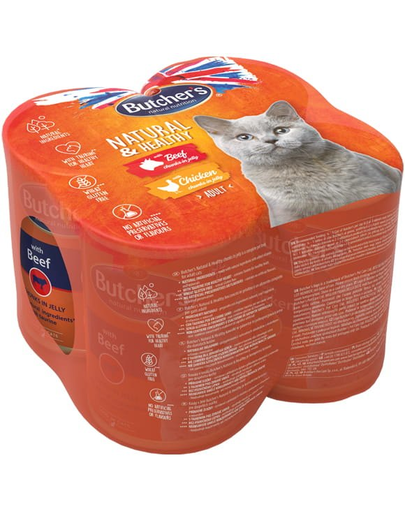 BUTCHER'S Natural&Healthy Cat marhahús csirke 4x400 g