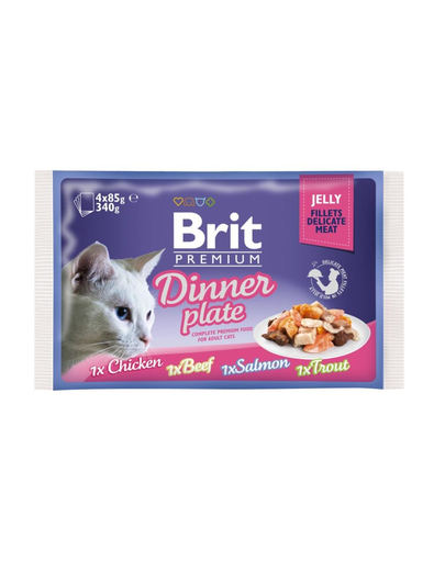 BRIT Premium Fillet dinner plate zselés ízkeverék macskáknak 52 x 85 g