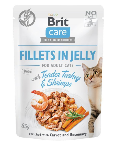 BRIT Care Fillets in Jelly Tender Turkey & Shrimps in Jelly 24 x 85 g