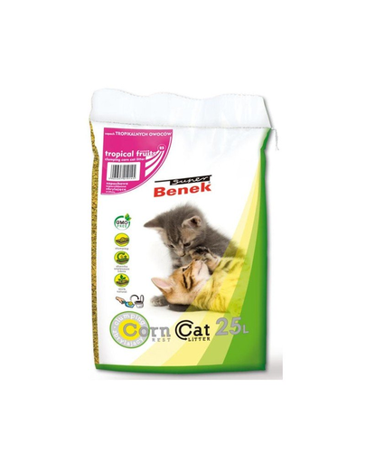 BENEK Super Benek Corn Cat Trópusi gyümölcskukorica alom 25 l